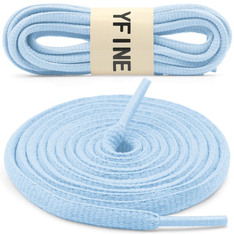 YFINE رباط حذاء رياضي بيضاوي YFINE: 2 زوج 39 بوصة أزرق فاتح نصف دائري لرباط الأحذية الرياضية - Image 2
